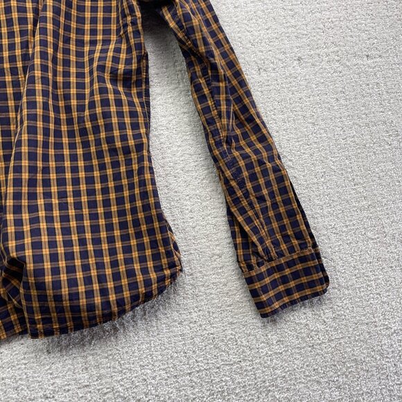 Scotch & Soda Men's L Check Orange Plaid Button Up Long Sleeve Shirt Outdoor - Picture 10 of 11